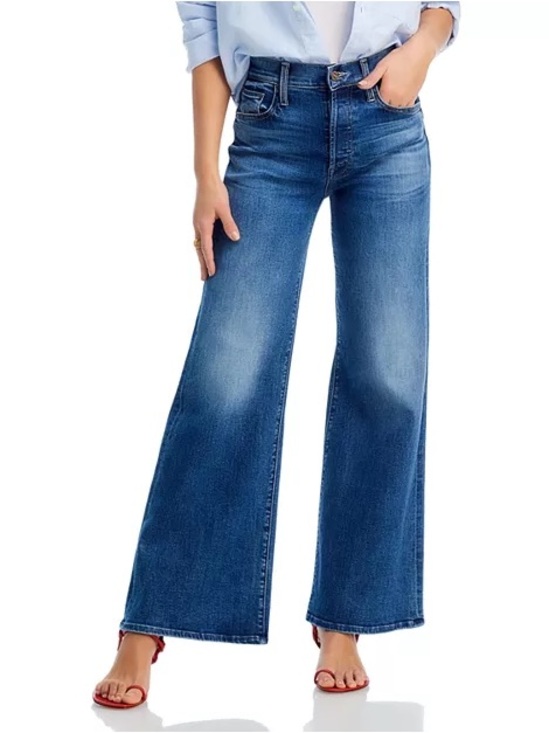 MOTHER Denim - MOTHER LIL' TOMCAT ROLLER SNEAK WIDE LEG JEANS SIXTH SENSE WASH 30